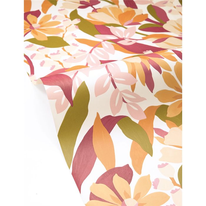Papel pintado floral multicolor estilo retro · Caselio Solstice 107968491