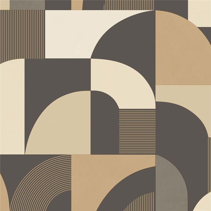 Beige and black geometric arch wallpaper · Caselio Forma 107841090