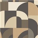 Papel pintado geométrico beige y negro con arcos · Caselio Forma 107841090