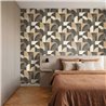Papel pintado geométrico beige y negro con arcos · Caselio Forma 107841090