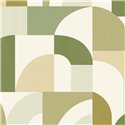 Grüne geometrische Tapete im Retro-Look · Caselio Forma 107847070