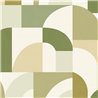 Papel pintado verde geométrico de aire retro · Caselio Forma 107847070