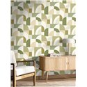 Green retro geometric wallpaper · Caselio Forma 107847070