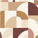 Rote Retro-Tapete mit geometrischem Muster · Caselio Forma 107848080