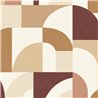 Rote Retro-Tapete mit geometrischem Muster · Caselio Forma 107848080
