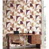 Papier peint géométrique rouge esprit rétro · Caselio Forma 107848080