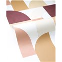 Papel pintado rojo geométrico con aire retro · Caselio Forma 107848080