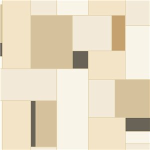 Papel pintado mosaico lineal beige y negro