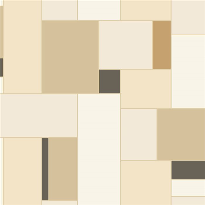 Papel pintado mosaico lineal beige y negro · Caselio Forma 107851199