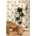 Beige-schwarze Tapete mit linearem Mosaik · Caselio Forma 107851199
