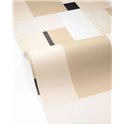Papel pintado mosaico lineal beige y negro · Caselio Forma 107851199