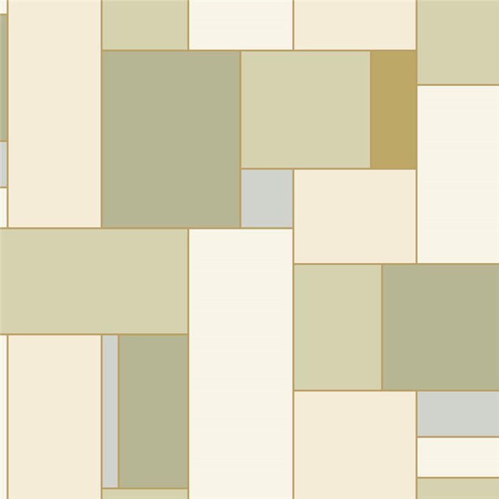 Grüne Tapete mit linearem geometrischem Mosaik · Caselio Forma 107857005