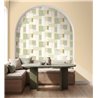 Papel pintado verde de mosaico geométrico lineal · Caselio Forma 107857005