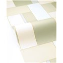 Papel pintado verde de mosaico geométrico lineal · Caselio Forma 107857005