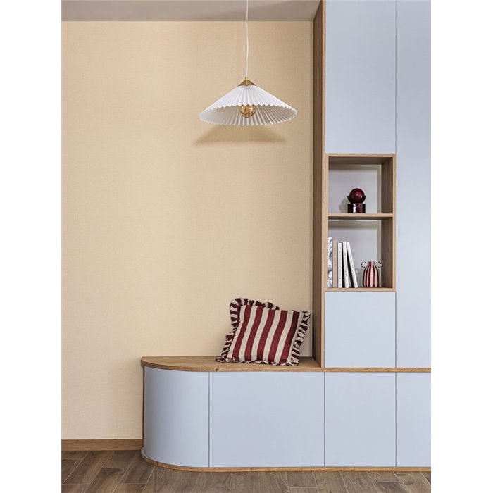Papel pintado beige con textura visual bouclé · Caselio Cocoon 107991010