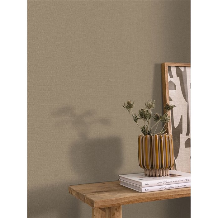 Papier peint grège effet tissu bouclé · Caselio Cocoon 107991531