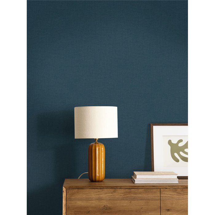 Prussian blue bouclé-look wallpaper · Caselio Cocoon 107996449