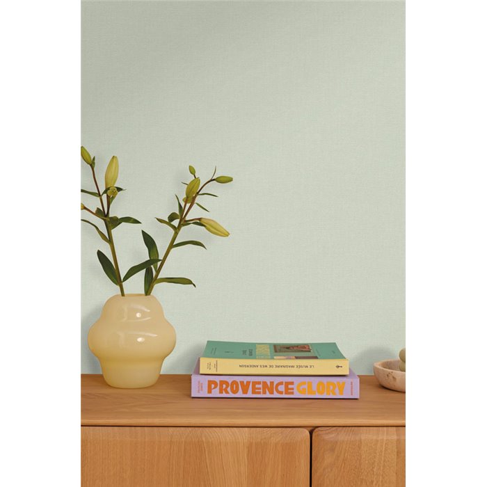 Pale green bouclé effect wallpaper · Caselio Cocoon 107997110