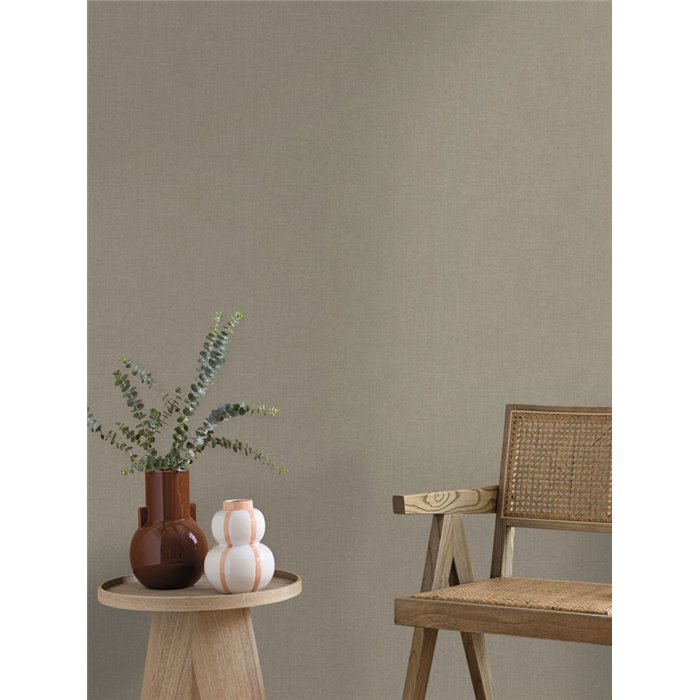 Papel pintado gris con trama de lana bouclé · Caselio Cocoon 107999500