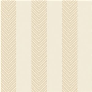 Papel pintado de rayas en espiga beige