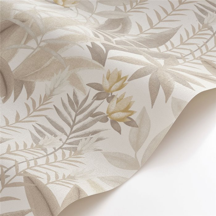 Natural tropical leaf wallpaper · Casadeco Canopée 202631313