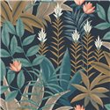 Papier peint jungle à fleurs exotiques · Casadeco Canopée 202636464
