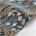 Papel pintado selvático con flores exóticas · Casadeco Canopée 202636464