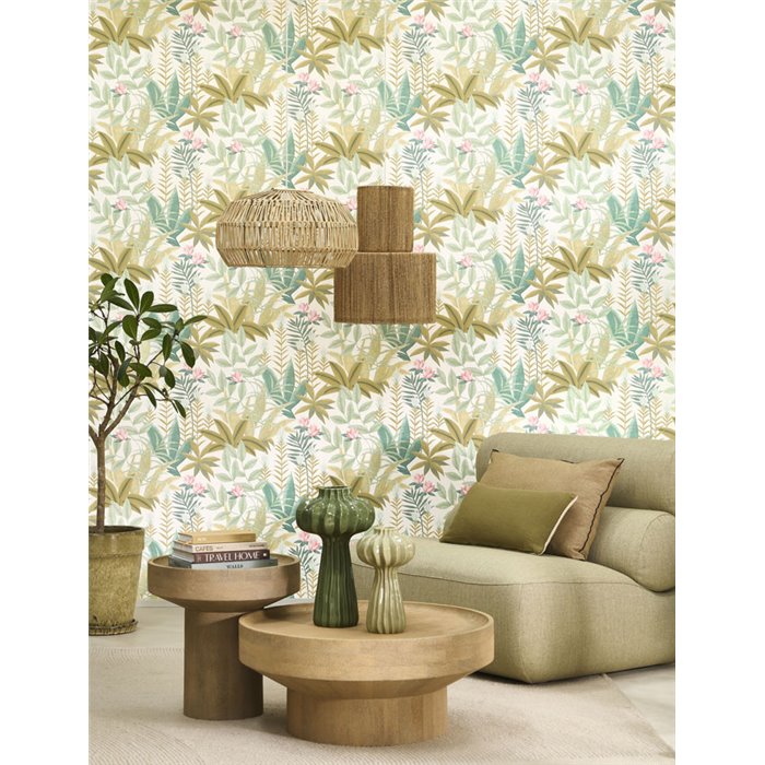Botanical palm leaf wallpaper · Casadeco Canopée 202637337