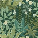 Green jungle floral wallpaper · Casadeco Canopée 202637575