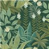 Green jungle floral wallpaper · Casadeco Canopée 202637575