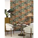 Exotische Blumentapete in Terrakotta · Casadeco Canopée 202637606