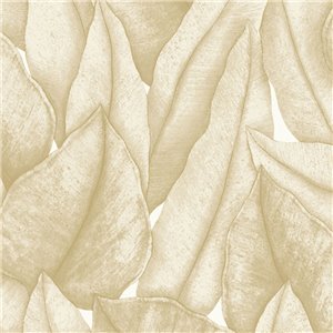 Papel pintado de follaje suave beige