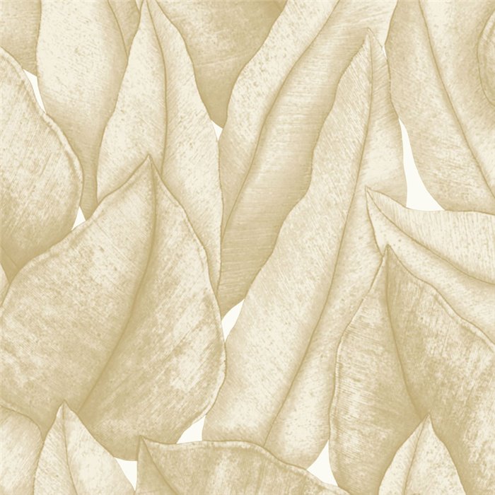 Papel pintado de follaje suave beige · Casadeco Canopée 202641313