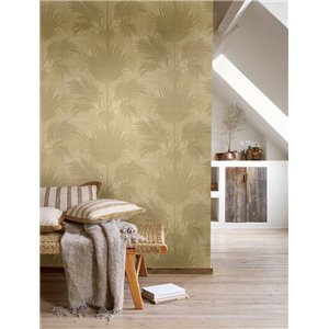 Papel pintado de palmeras efecto paja 2