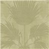 Green palm wallpaper with raffia effect