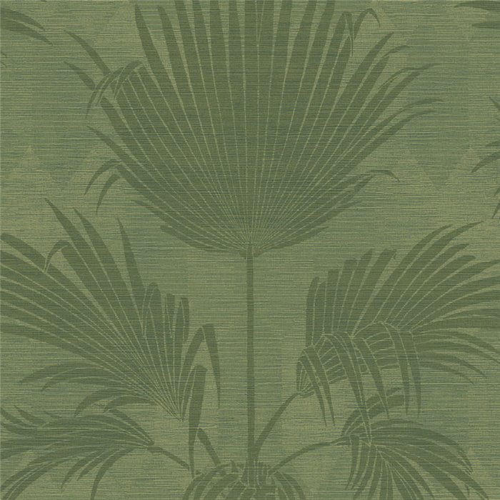 Papel pintado de palmeras con fondo vegetal · Casadeco Canopée 202657777
