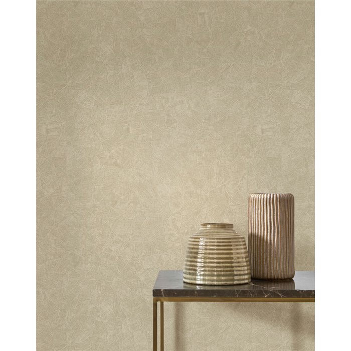 Beige Tapete mit feiner Blattstruktur · Casadeco Canopée 202661212