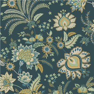 Papel pintado indio con flores y vides