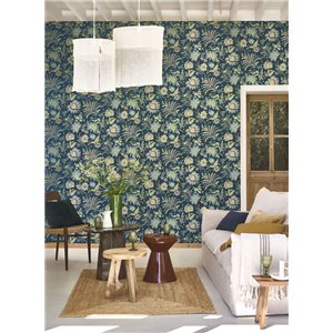 Papel pintado indio con flores y vides 2