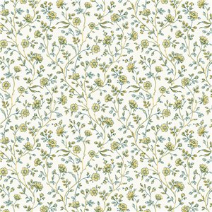 Papel pintado barroco de ramas florales