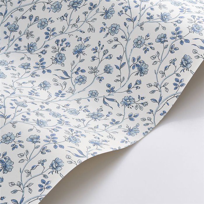 Papel pintado de flores porcelana azul · Casadeco Maison de Famille 202696601