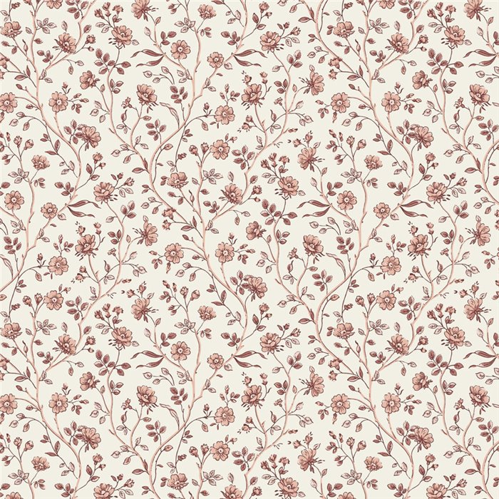 Papier peint floral baroque rose · Casadeco Maison de Famille 202698166