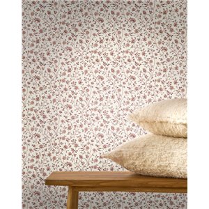 Papel pintado de flores barrocas en rosa 2