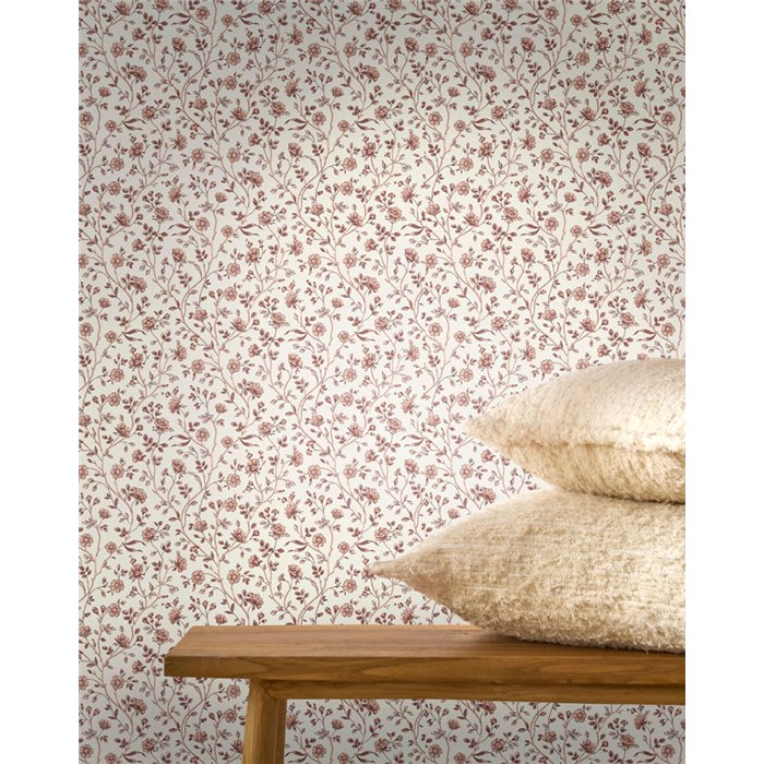 Papel pintado de flores barrocas en rosa · Casadeco Maison de Famille 202698166