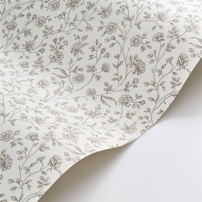 Papel pintado de flores finas en blanco · Casadeco Maison de Famille 202699051