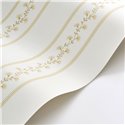Papier peint rayé à guirlandes florales · Casadeco Maison de Famille 202702459