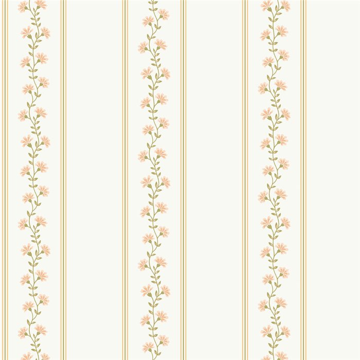 Papel pintado de rayas florales finas · Casadeco Maison de Famille 202704427