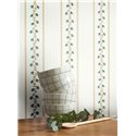 Papier peint rayé classique à fleurs · Casadeco Maison de Famille 202706510