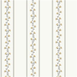 Papel pintado de listas con flores finas