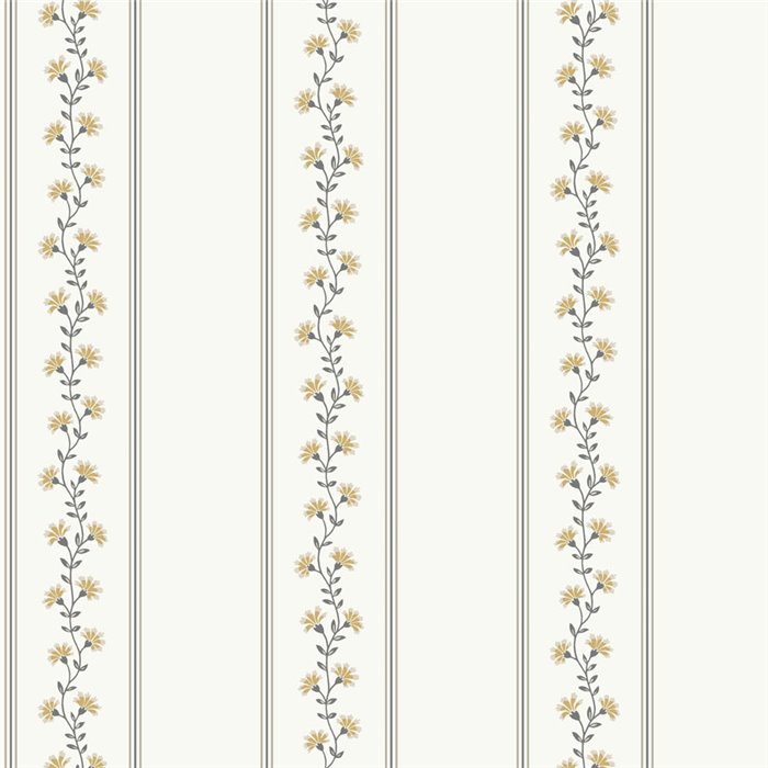 Fine floral stripe wallpaper · Casadeco Maison de Famille 202709233